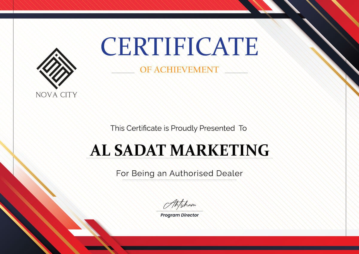 nova city – nova city islamabad - achievement certificate – al sadat marketing - alsadat marketing – al-sadat marketing - real estate agency – property portal - islamabad - rawalpindi - pakistan