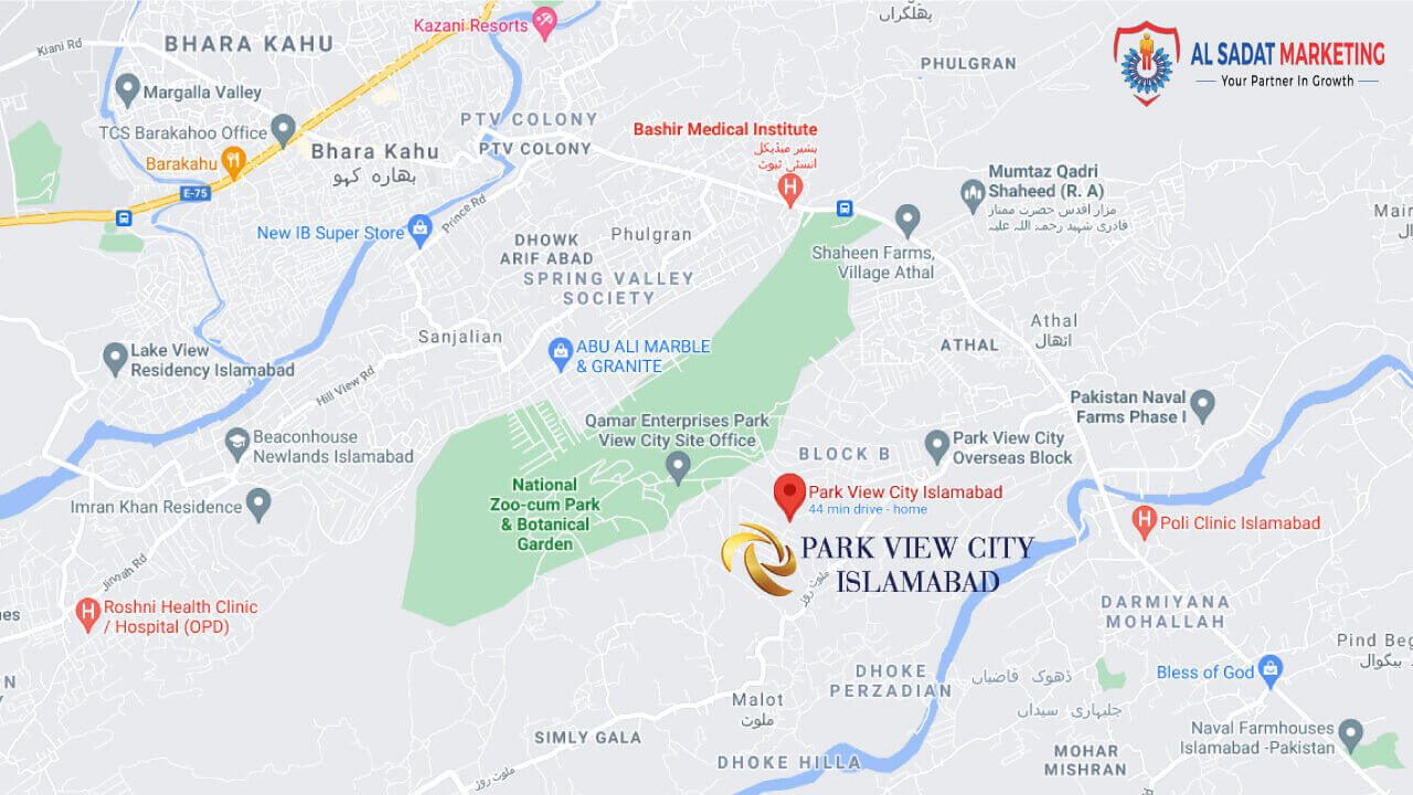 park view city - park view city islamabad - location map - park view city project page - al sadat marketing - alsadat marketing - al-sadat marketing - real estate agency - property portal - islamabad - rawalpindi - pakistan
