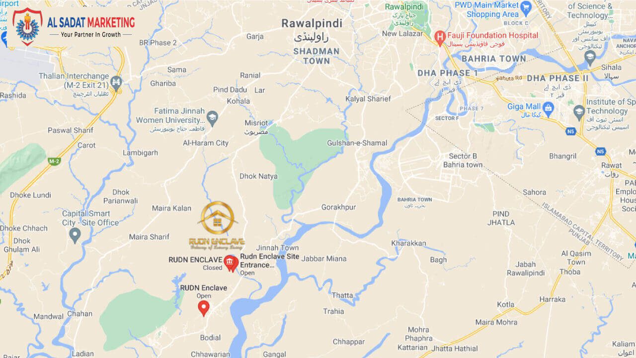 rudn enclave - rudn enclave rawalpindi - location map - rudn enclave project page - al sadat marketing - alsadat marketing - al-sadat marketing - real estate agency - property portal - islamabad - rawalpindi - pakistan