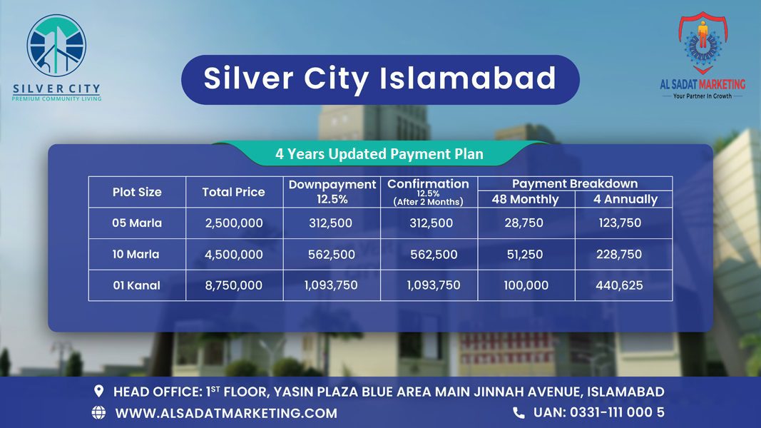 sliver city islamabad residential plots updated payment plan – sliver city residential plots updated payment plan – sliver city islamabad payment plan – sliver city payment plan – sliver city islamabad – sliver city - sliver city rawalpindi – sliver city islamabad housing society - sliver city islamabad housing society – sliver city islamabad real estate project - sliver city islamabad real estate project - al sadat marketing - alsadat marketing - al-sadat marketing
