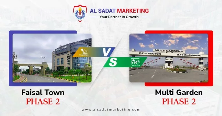 faisal town vs multi garden housing societies in pakistan 2023 al sadat marketing