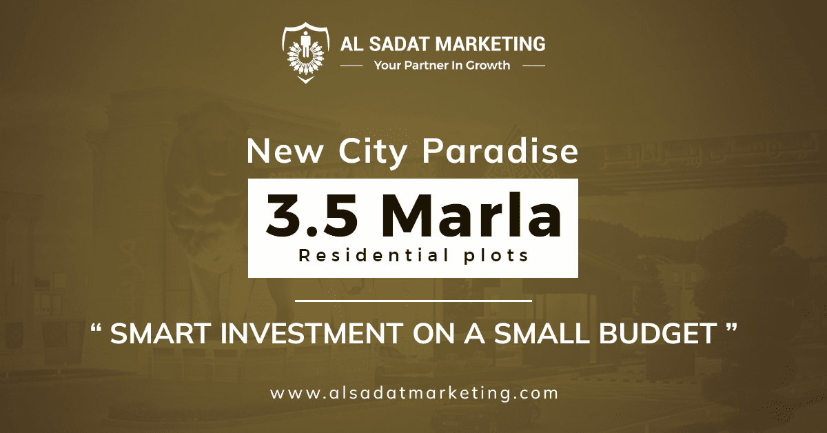 new city paradise 3.5 marla residential plots 2022 al sadat marketing