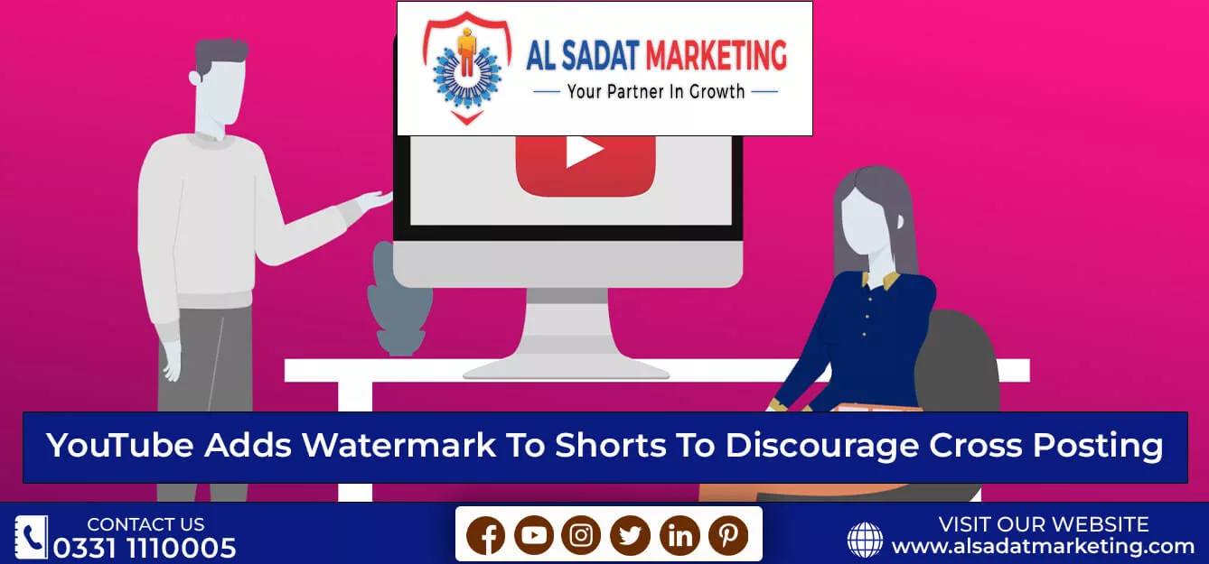 youTube adds watermark to short to discourage cross posting 2023 al sadat marketing