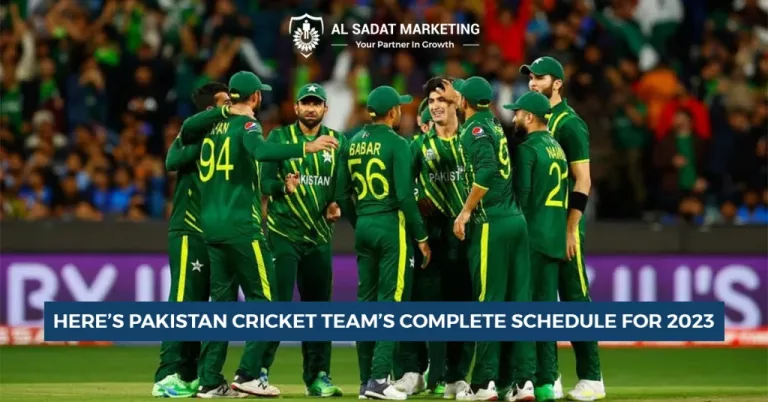 pakistan cricket team complete schedule for 2023 pakistan cricket team al sadat marketing