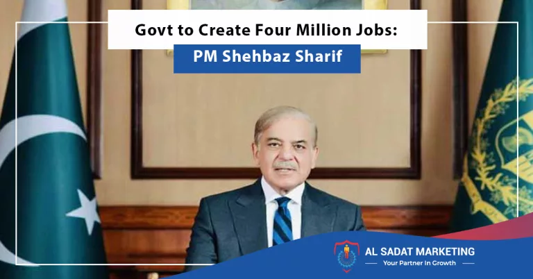 govt to create four million jobs pm shehbaz sharif, al sadat marketing, real estate agency in blue area islamabad, pakistan