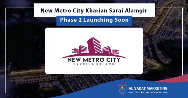 new metro city kharian sarai alamgir phase 2 launching soon, al sadat marketing, real estate agency in blue area islamabad, pakistan