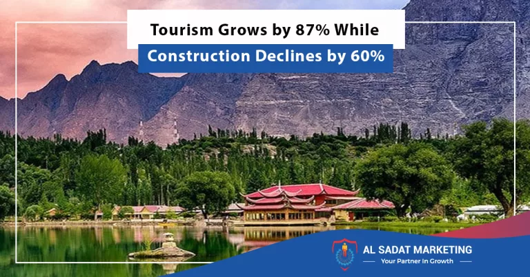 graph showing contrasting trends of tourism and construction., al-sadat marketing, real estate agency in blue area islamabad pakistaan