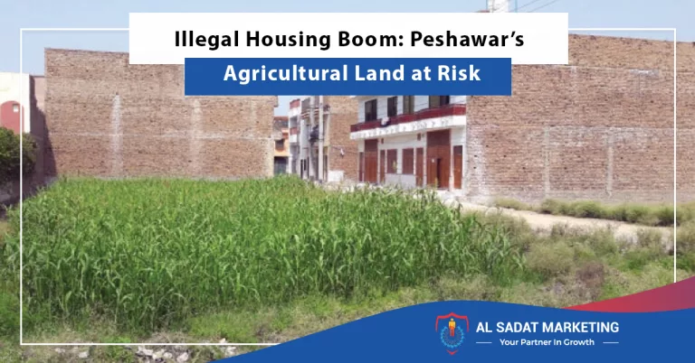 illegal housing boom peshawars agricultural land at risk, al sadat marketing, real estate agency in blue rea islamabad pakistan