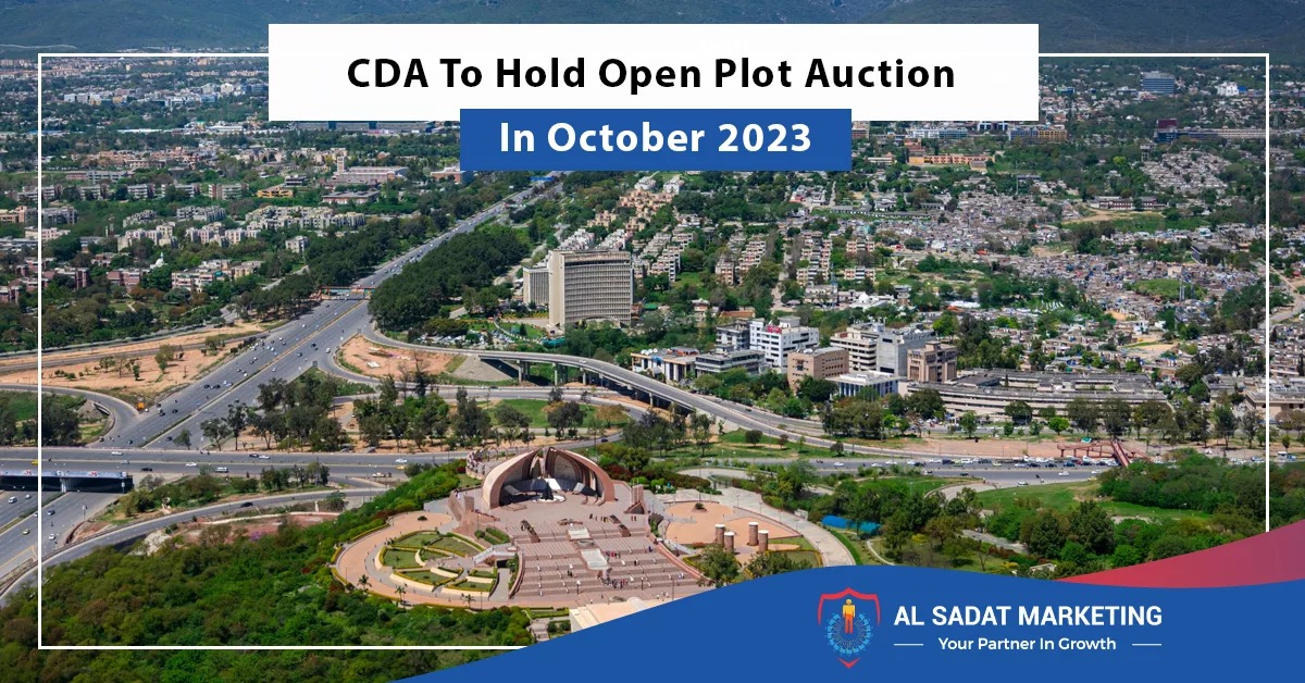 cda to hold open plot auction in october 2023, al sadat marketing, real estate agency in blue area islamabad pakistan