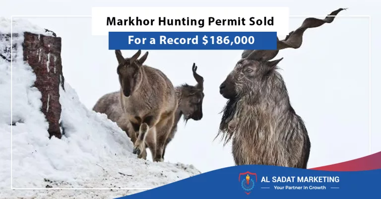 markhor hunting permit sold for a record $186,000, al sadat marketing, real estate agency in blue area islamabad