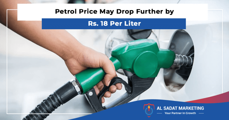 petrol price may drop further by rs. 18 per liter, al sadat marketing, real estate agency in blue area islamabad