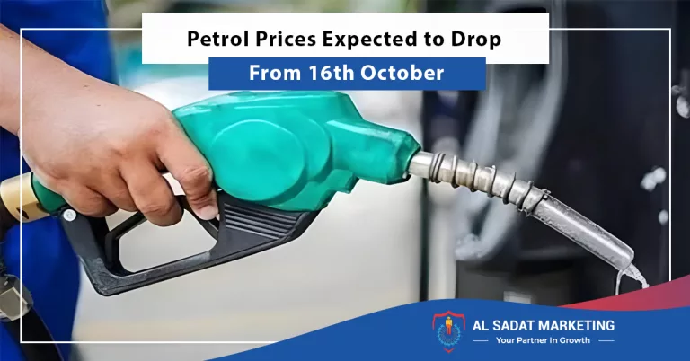 petrol prices expected to drop from 16th october, al sadat marketing, real estate agency in blue area islamabad pakistan