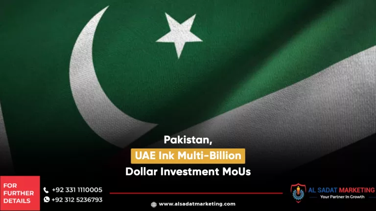 pakistan, uae ink multi-billion dollar investment mous, al sadat marketing, real estate agency in blue area islamabad