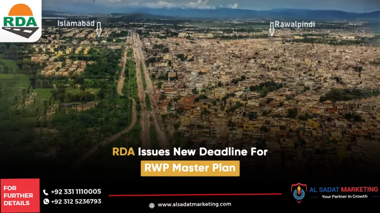 rda issued new deadline for rwp master plan, al sadat marketing, real estate agency in blue area islamabad