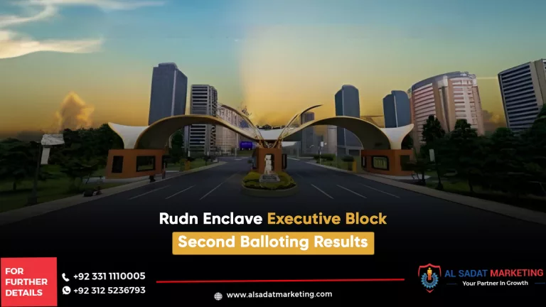 rudn enclave executive block second balloting results, al sadat marketing, real estate agency in blue area islamabad