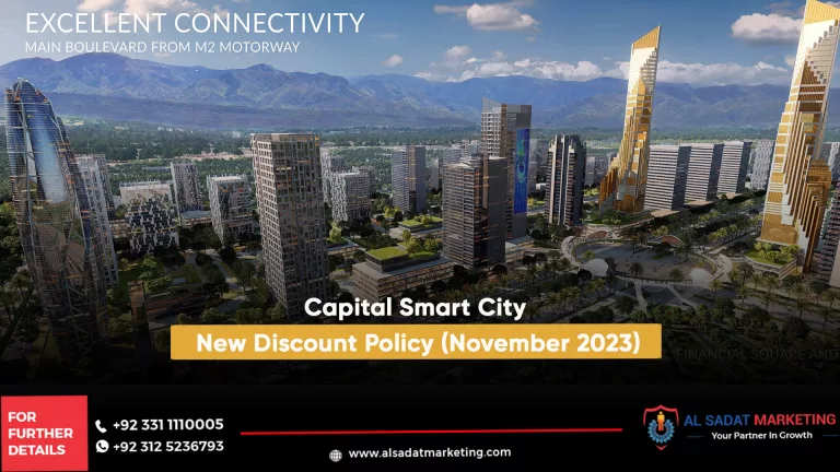 capital smart city new discount policy (november 2023), al sadat marketing, real estate agency in blue area islamabad