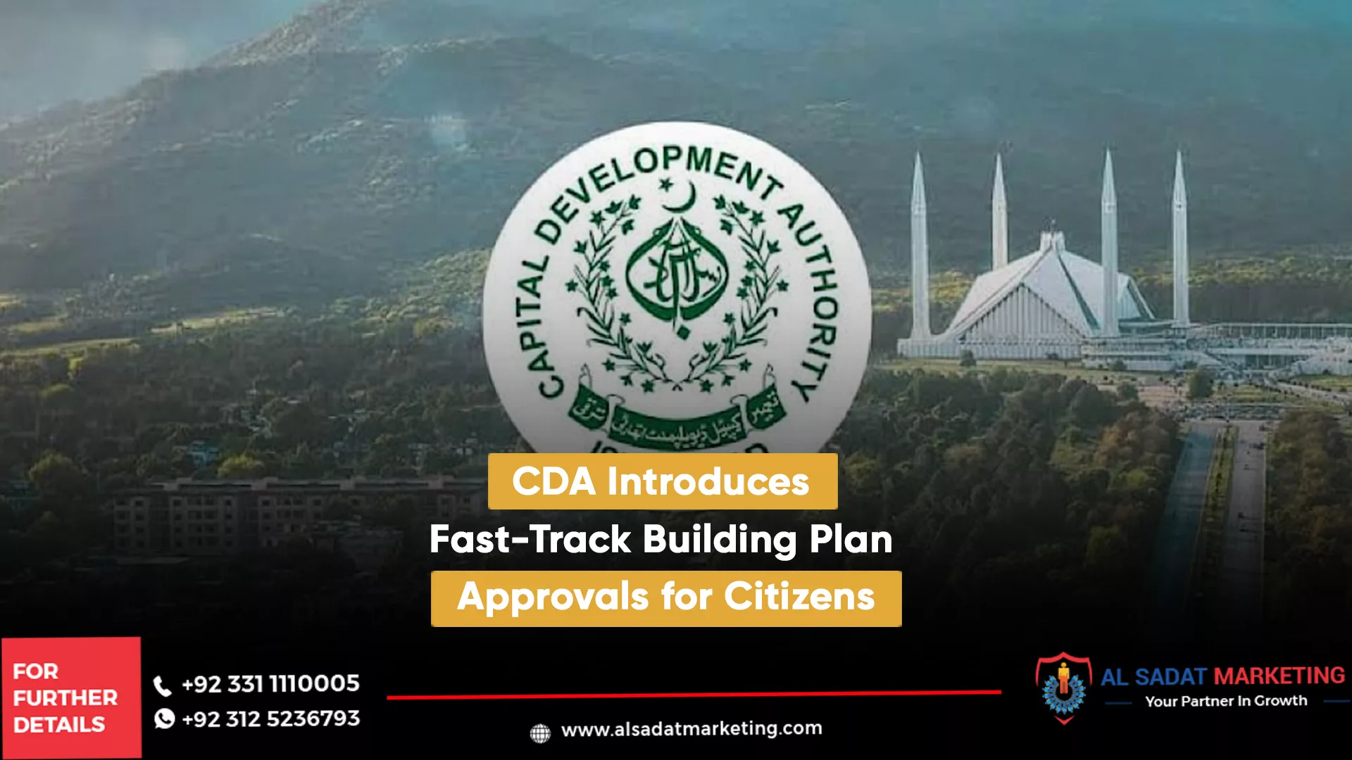 cda introduces fast-track building plan approvals for citizens, al sadat marketing, real estate agency in blue area islamabad