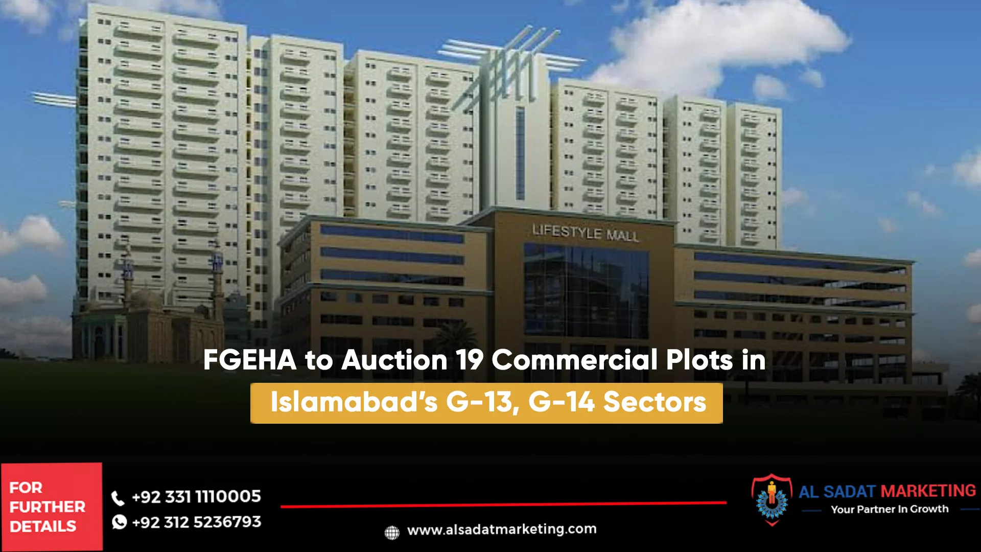 fgeha to auction 19 commercial plots in islamabad’s g-13, g-14 sectors, al sadat marketing, real estate agency in blue area islamabad