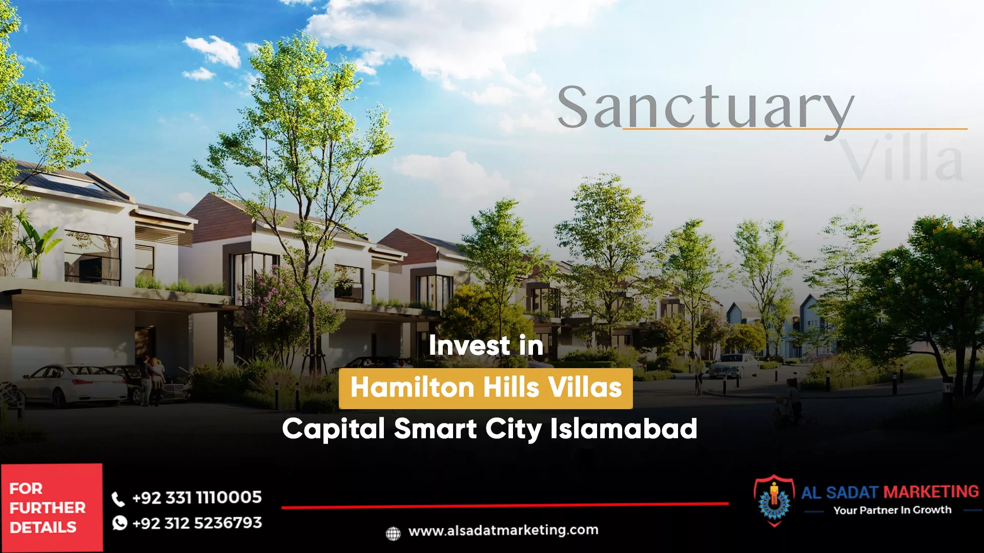 invest in hamilton hills villas capital smart city islamabad, al sadat marketing, real estate agency in blue area islamabad