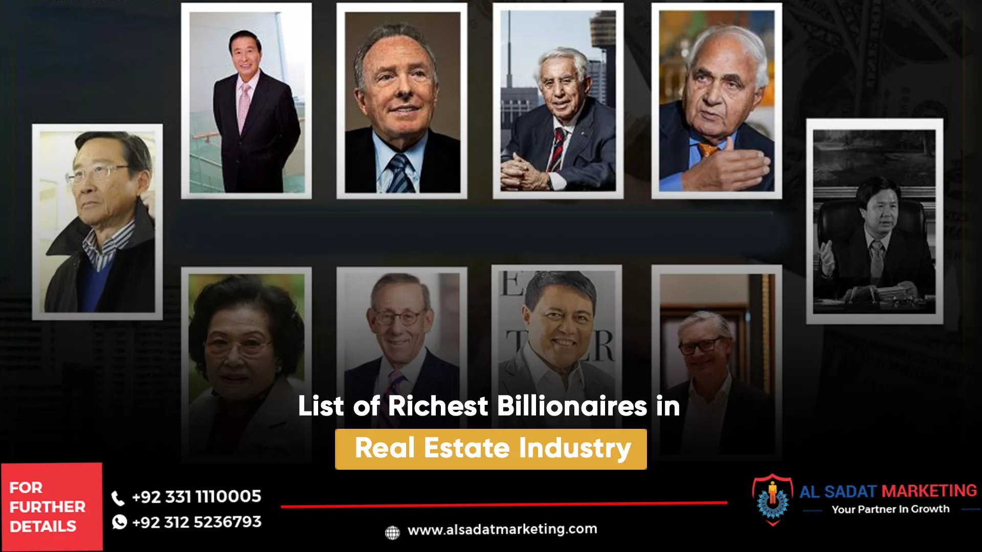 list of richest billionaires in real estate industry, al sadat marketing, real estate agency in blue area islamabd