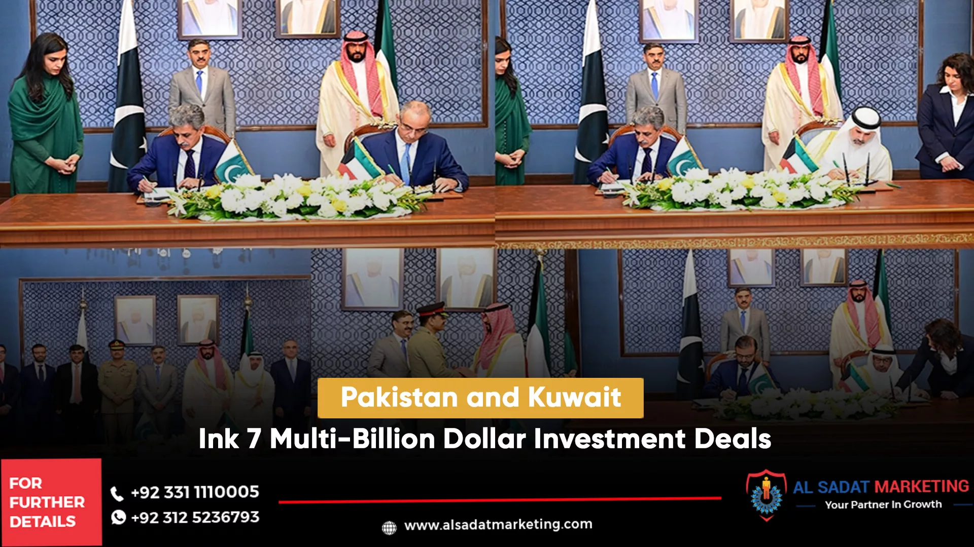 pakistan and kuwait ink 7 multi-billion dollar investment deals, al sadat marketing, real estate agency in blue area islamabad