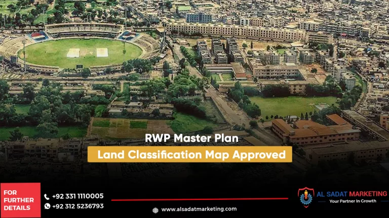 rwp master plan: land classification map approved, al sadat marketing, real estate agency in blue area islamabad