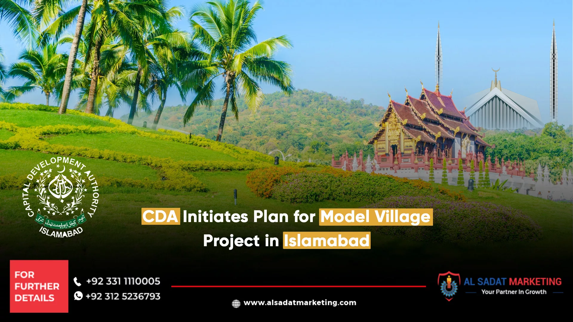 cda initiates plan for model village project in islamabad, al sadat marketing, real estate agency in blue area islamabad