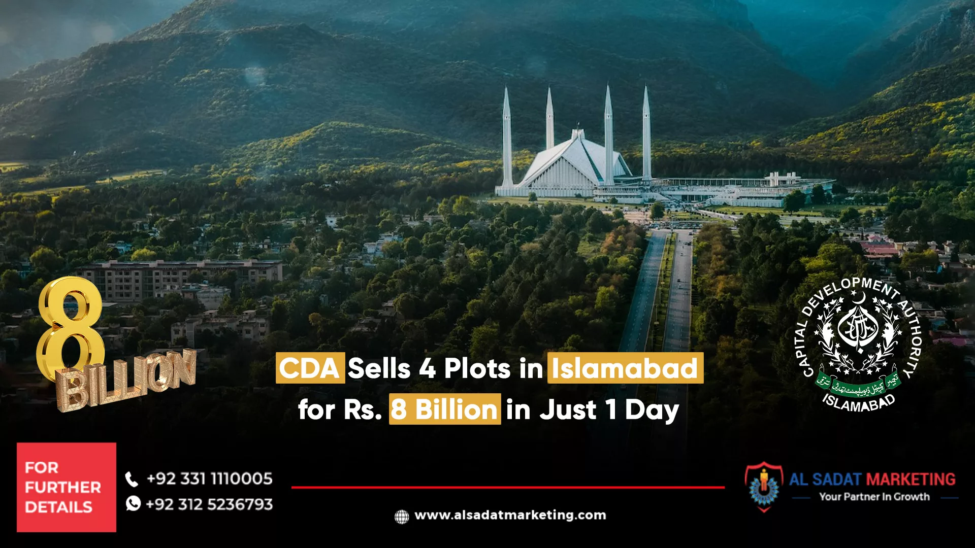 cda sells 4 plots in islamabad for rs. 8 billion in just 1 day, eu scientists confirm, al sadat marketing, real estate agency in blue area islamabad