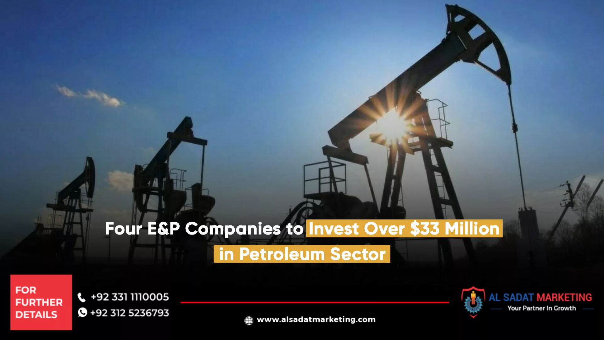 oil extracting plants with blue sky and brightned sun represent investment in petroleum sector