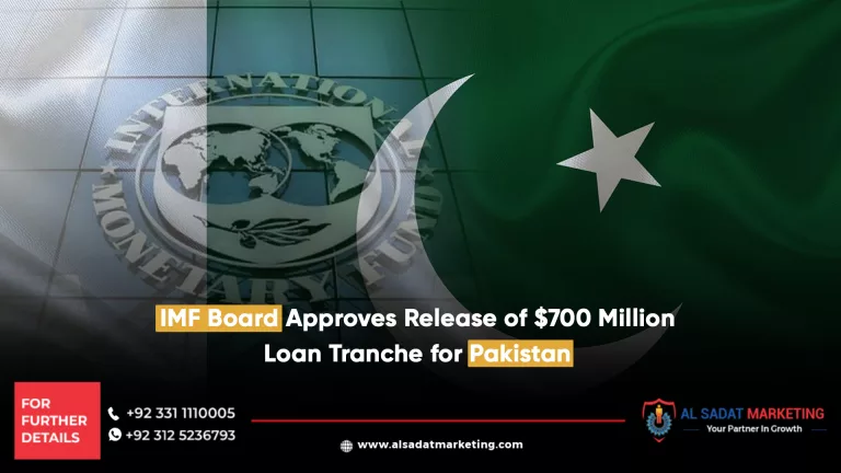 imf board approves release of $700 million loan tranche for pakistan, al sadat marketing, real estate agency in blue area islamabad