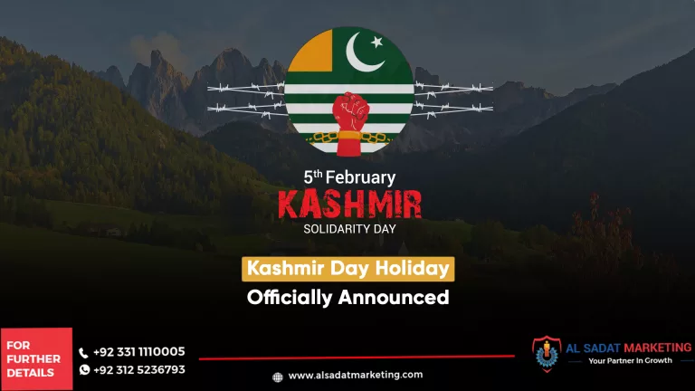 high hills covered with green trees and kashmir flag with title of kasmir day holiday