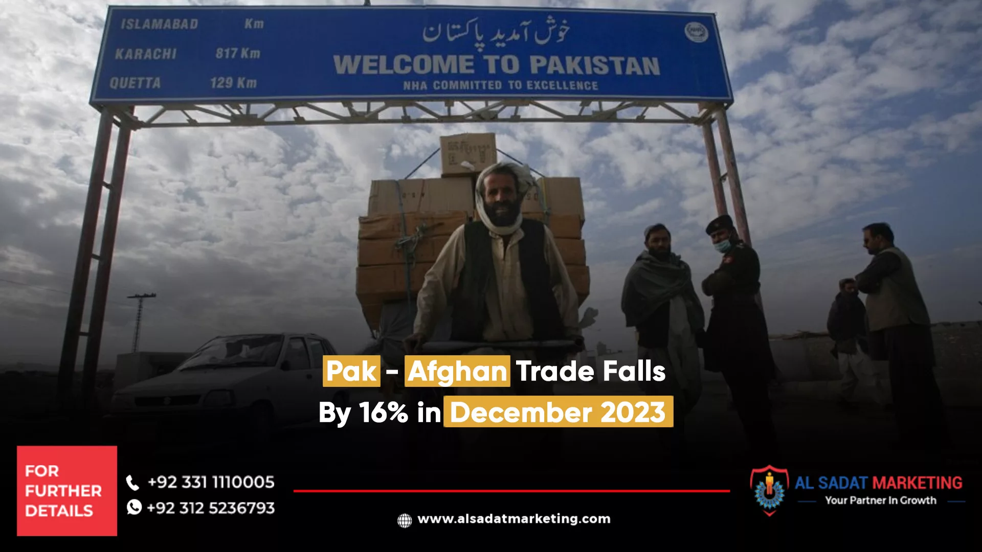 pak-afghan trade falls by 16% in december 2023, al sadat marketing, real estate agency in blue area islamabad