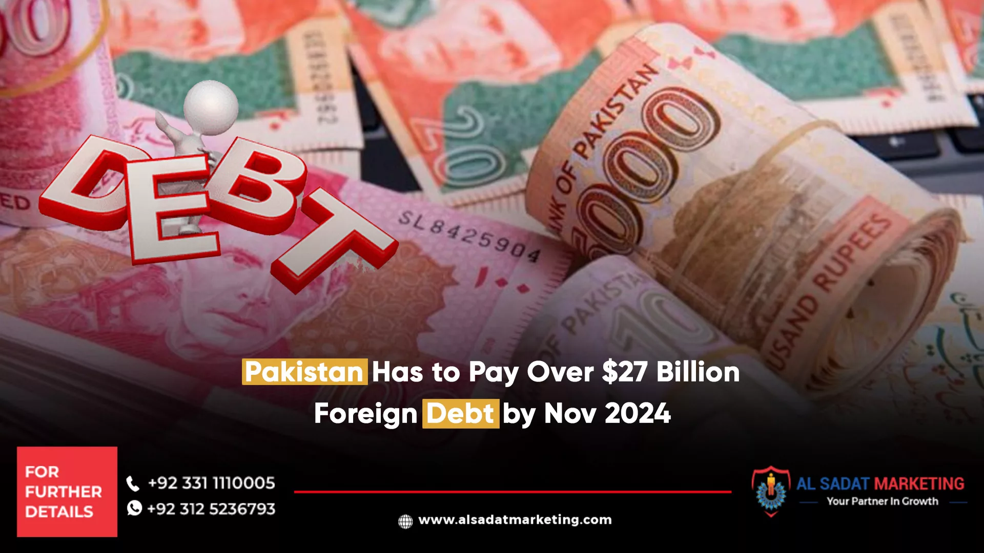 pakistan has to pay over $27 billion foreign debt by nov 2024, al sadat marketing, real estate agency in blue area islamabad