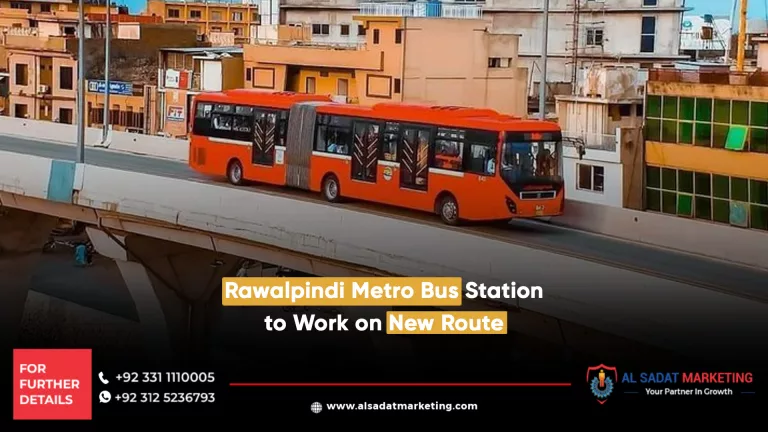 rawalpindi metro bus station to work on new route, al sadat marketing, real estate agency in blue area islamabad