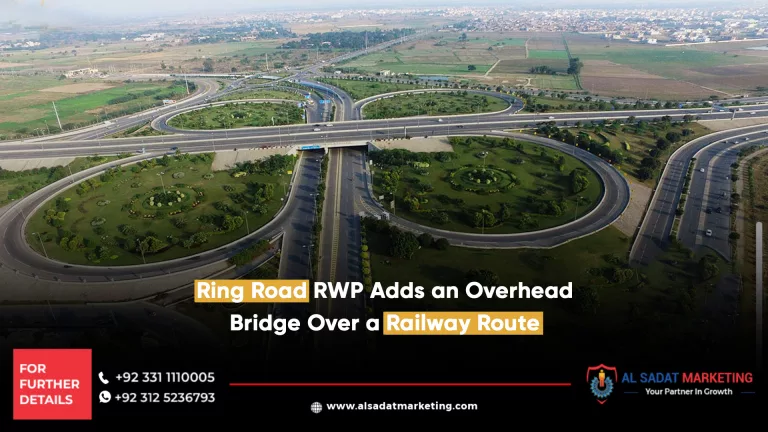 ring road rwp adds an overhead bridge over a railway route, al sadat marketing, real estate agency in blue area islamabad