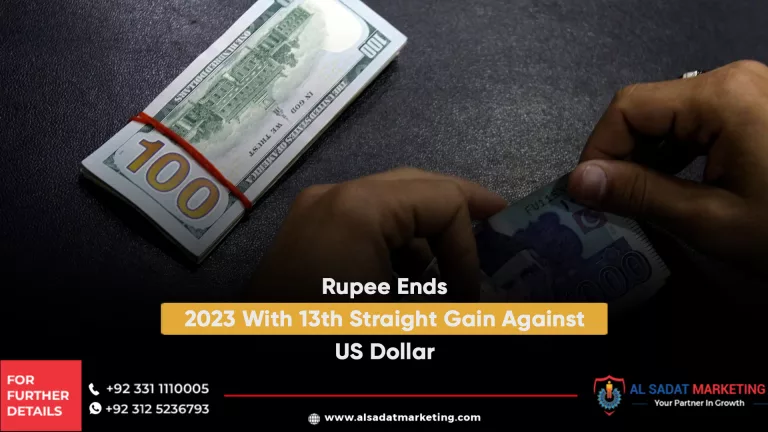 rupee ends 2023 with 13th straight gain against us dollar, al sadat marketing, real estate agency in blue area islamabad pakistan