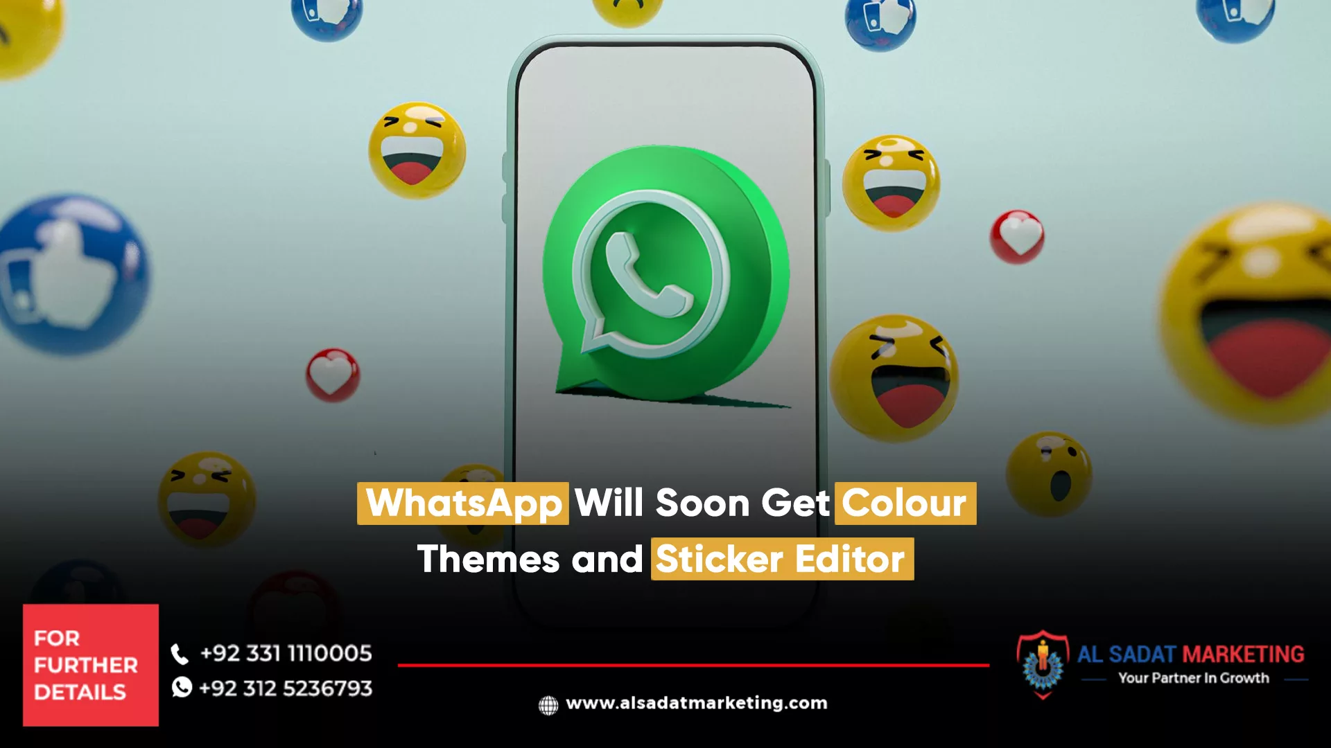 whatsapp will soon get colour themes and sticker editor, al sadat marketing, real estate agency in blue area islamabad