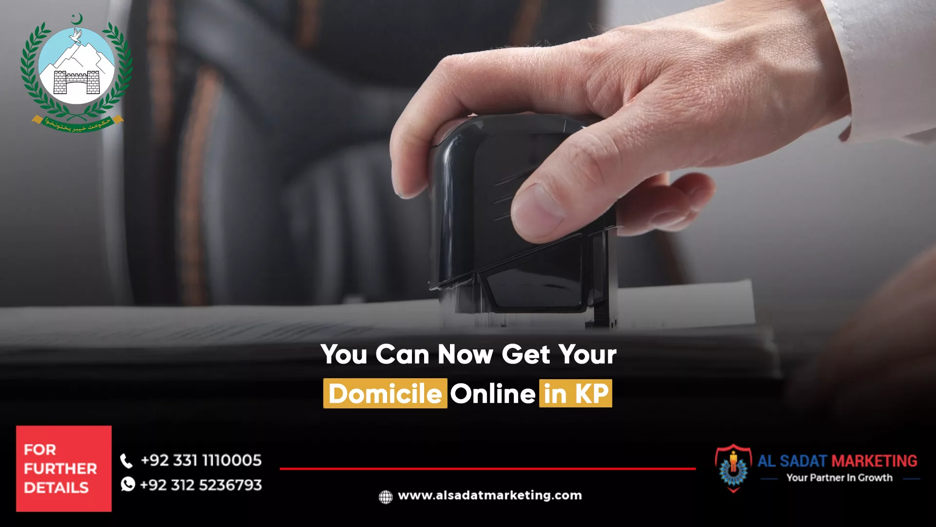 you can now get your domicile online in kp, al sadat marketing, real estate agency in blue area islamabad