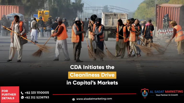 cda workers are in orange color jackets cleaning the roads in islamabad