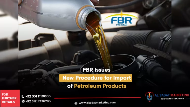 a person poring engine oil in vehical engine and logo of fbr pakistan in blue colour