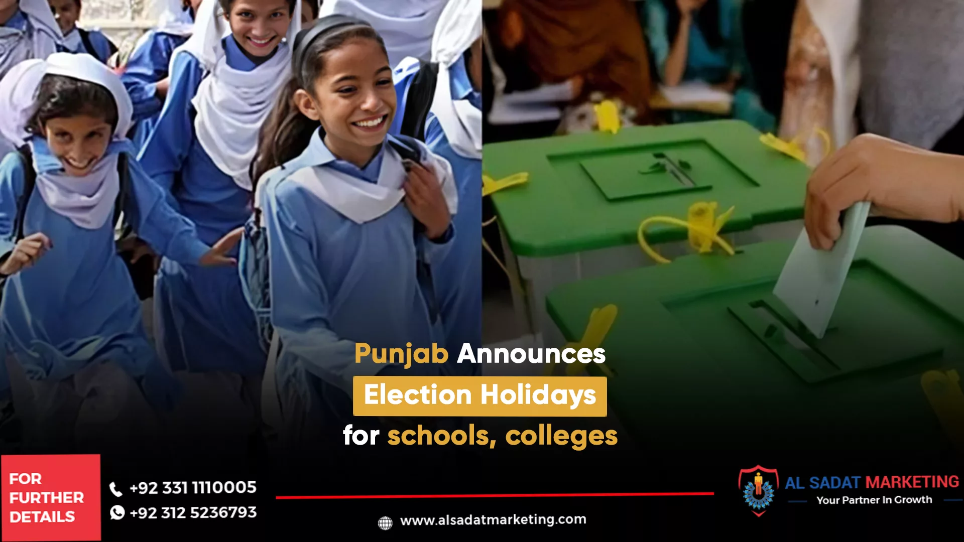 school girls wearing white and light blue uniform and a person castign his vote on election day