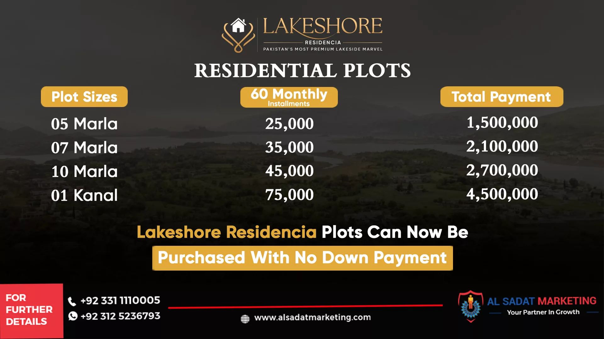 lakeshore residencia payment paln - no down payment - no balloon payments - lakeshore city