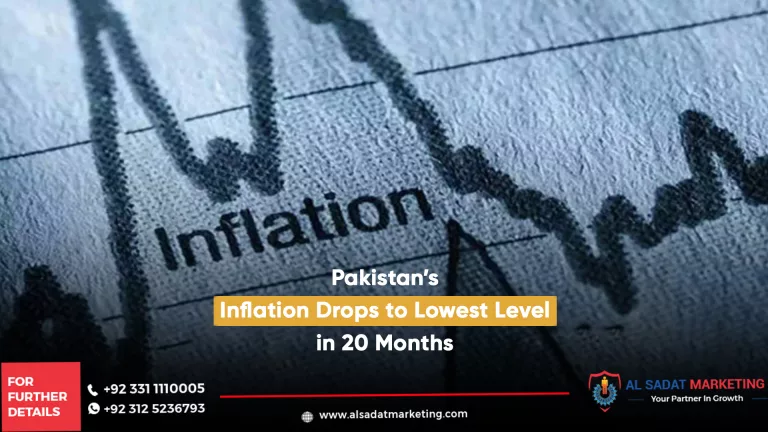 graph showe that inflation on it's lowest level in 20 months in pakistan