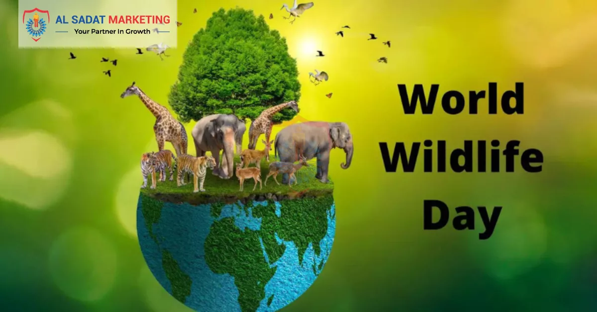 different animels near a tree on world wildlife day