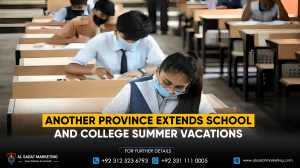 Another Province Extends School and College Summer Vacations