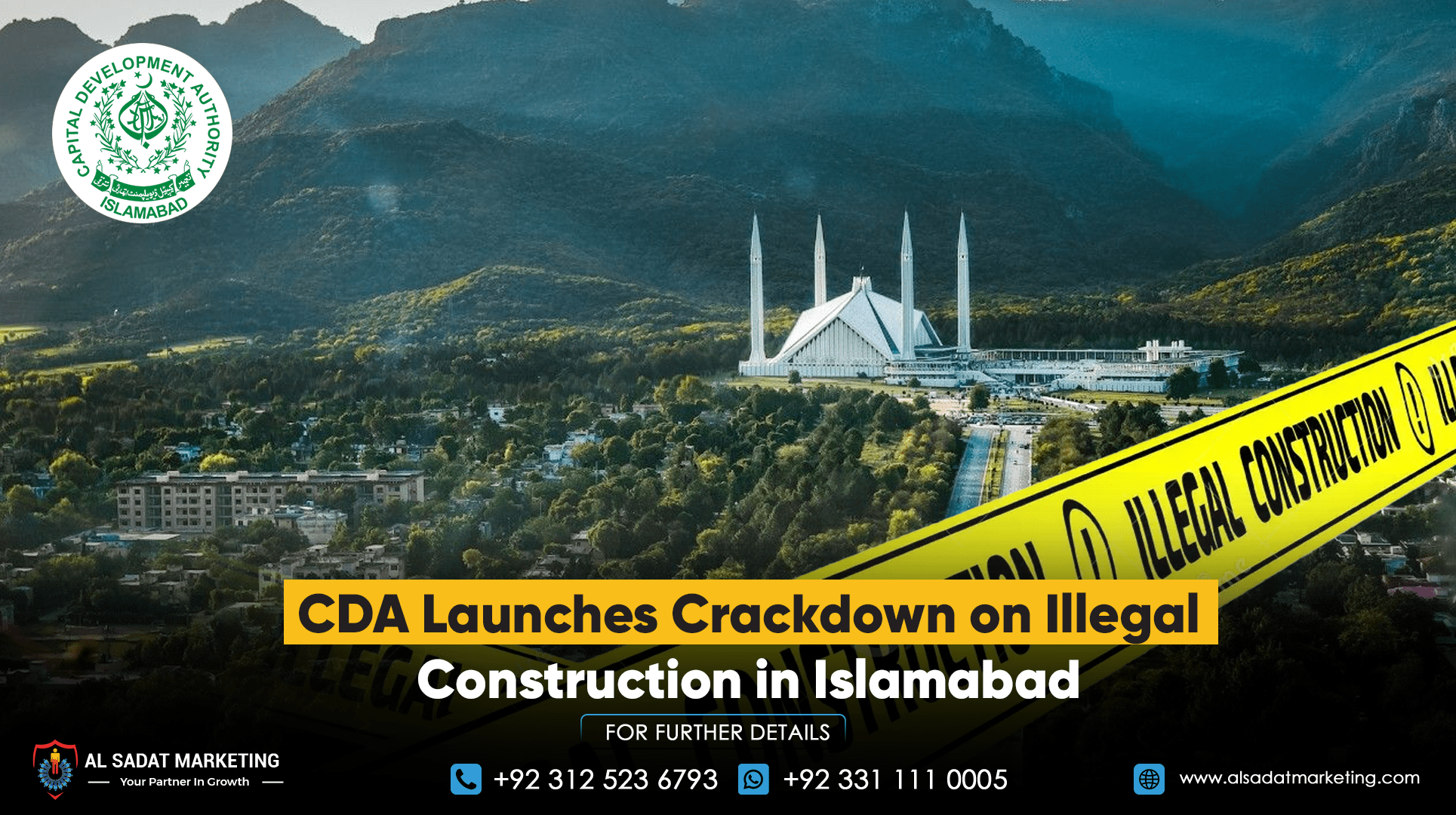 CDA Launches Crackdown on Illegal Construction in Islamabad