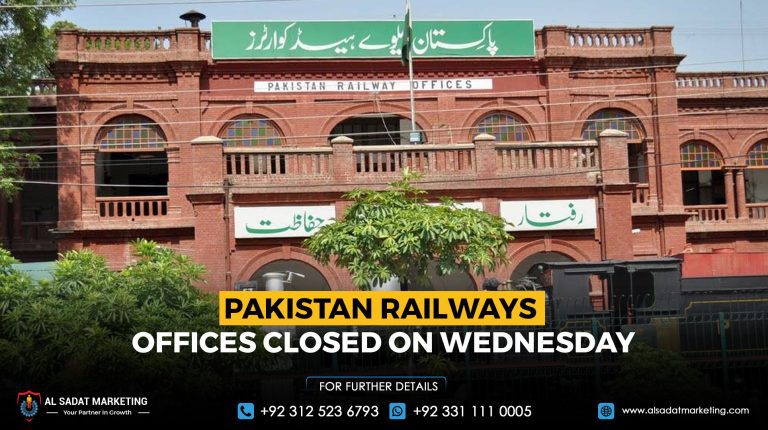 Pakistan Railways Offices Closed on Wednesday