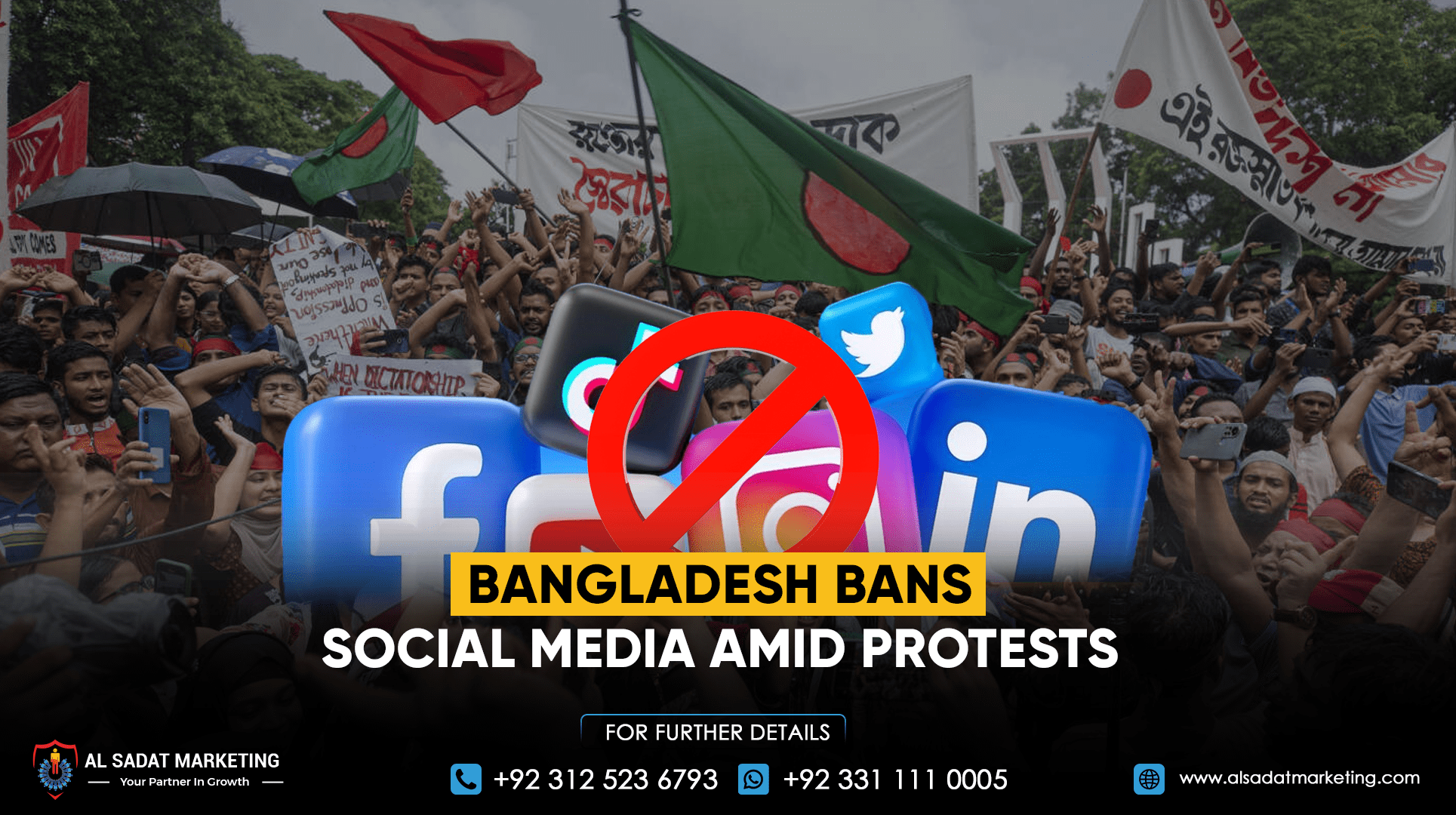 Bangladesh Bans Social Media Amid Protests