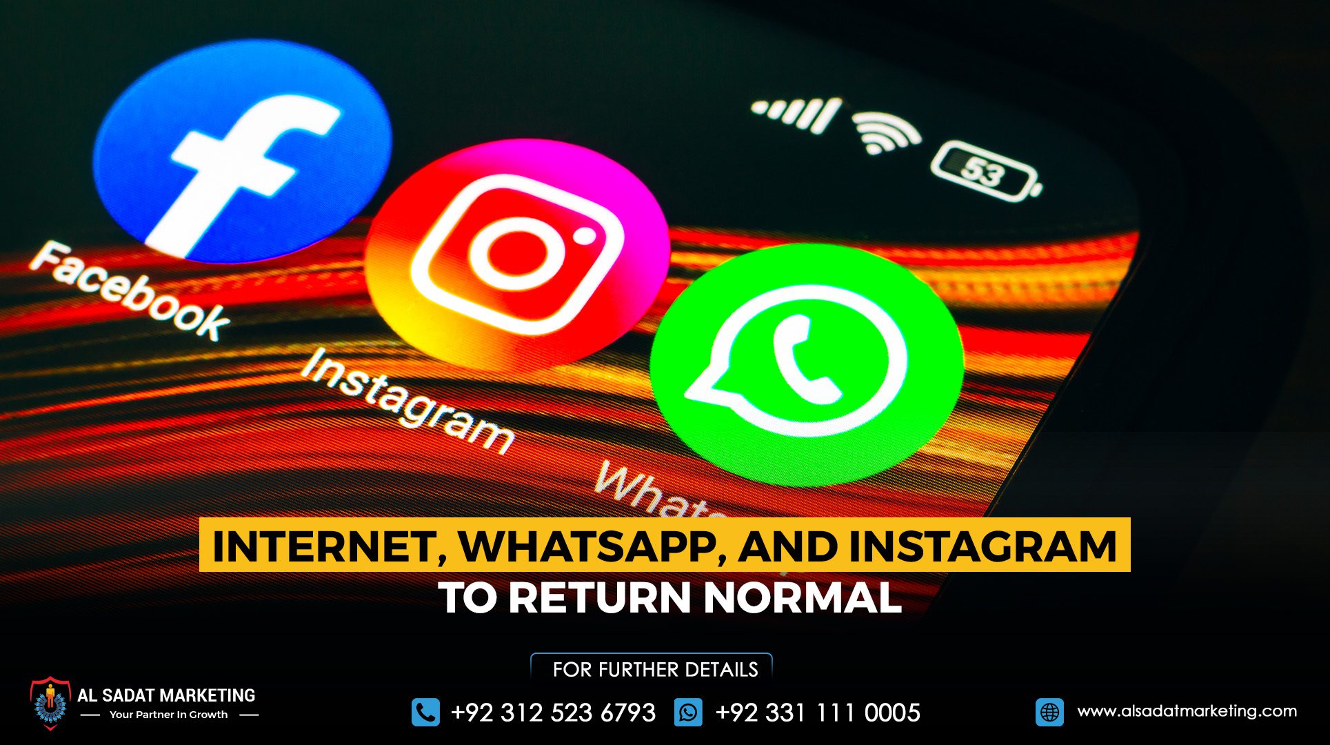 Internet, WhatsApp, and Instagram to Return to Normal