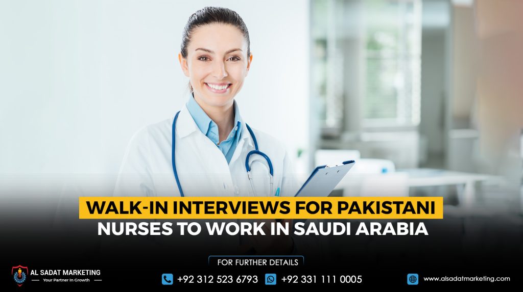 Walk-in Interviews for Pakistani Nurses to Work in Saudi Arabia